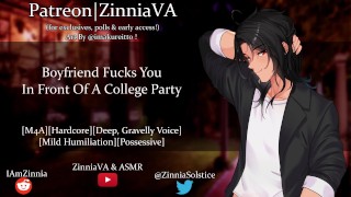 M4A Boyfriend Gives You A Rough Doggy-Style Blowjob Face Fuck Facial In Front Of A College Party