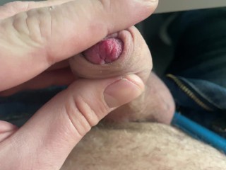 Precum of my Small Dick at Work