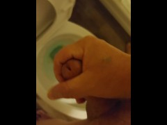 Husband jerking off in the bathroom again. 