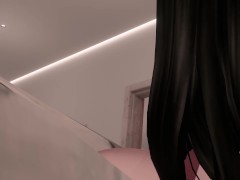 Sweet Romantic kiss and cuddle VR Virtual Goth GF comforts you during thunderstorm viewer POV