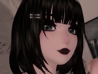 Sweet Romantic Kiss and Cuddle VR Virtual Goth GF Comforts_You During Thunderstorm Viewer_POV