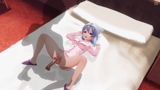 穿着睡衣的 3D HENTAI 继妹在阴户中射