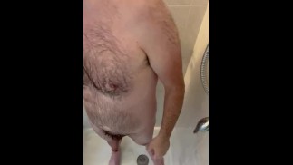 Hairy Dad Bod Showering, Shaving and Jerking