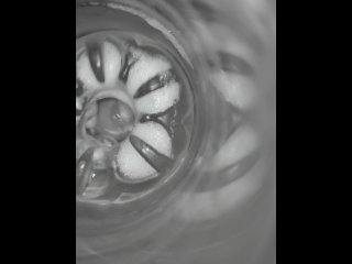 Cum and continued fucking fleshlight till it became foamy.