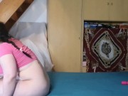 Preview 2 of Sloppy blowjob from chubby stepdaughter