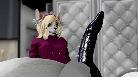 SASSY RED PANDA RECIBE LECCIÓN POR BIG BAD WOLF EN TRAJE DE GRANDA - Second Life Yiff