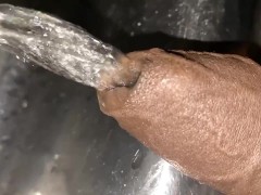 Quality pissing after Cumshot into the sink 