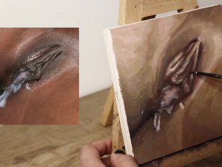 painting, pov, cum, close up