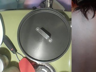 Making a bacon and eggs sandwich