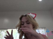 Preview 2 of Sage Fox dressed as a nurse gets fucked multiple positions GFE POV (roleplay) hardcore petite blond