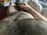 Preview 6 of hairy hunk strokes his hard fat cock