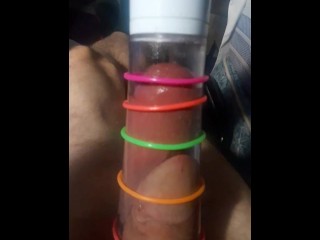 Balls Pumped up to end of Penis Pump