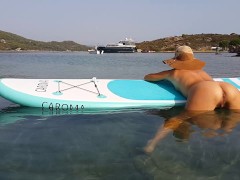 Totally naked in front of fisherman # Pushing Chinese Balls from vagina into the sea