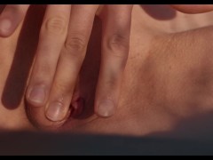 Pleasing my pussy on top of the mountain