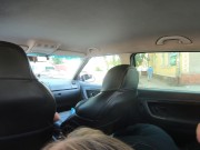 Preview 1 of Risky Car Blowjob During Taxi Ride