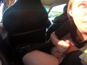 Preview 3 of Risky Car Blowjob During Taxi Ride