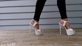 Asmr White Stripper Heels
