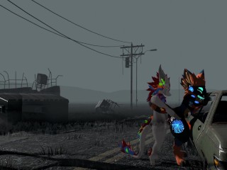 Protogen Furry Gets Fucked in Wasteland