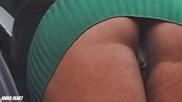 UPSKIRT No PANTIES in a Public Car Park - Hot EBONY ...