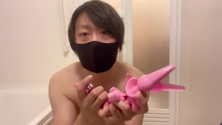 First shower wash, preparation for anal masturbation