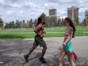 Preview 2 of Getting naked in busy park