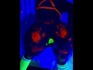 Blacklight Fun - I Make Him Watch Me Fuck Myself With My Dildo Then I_Let HimFuck Me