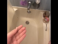 teen girl on her period playing with herself