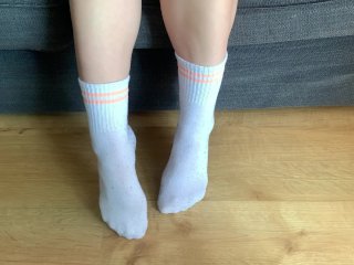 sport socks, blonde, solo female, legs