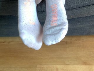 Sexy Girl Shows Her Pretty_White SportSocks After Walk