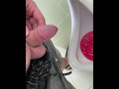 Public toilet - little penis piss into urinal