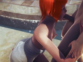 Ben 10 Hentai - Gwen Blowjob and Fucked in aPublic Bath