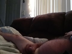 Busting a nut on the couch