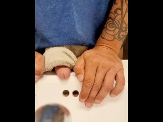 little bit of lube a towel and a hard cock.