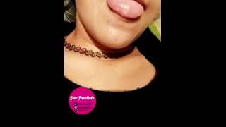 little slut plays with her tongue