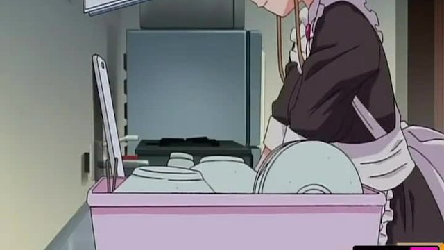 部屋とチンポを掃除する巨乳メイド |アニメ変態無修正