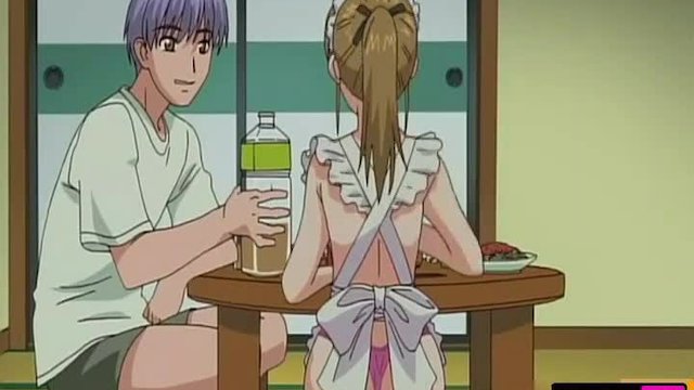 部屋とチンポを掃除する巨乳メイド |アニメ変態無修正
