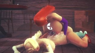 Эльзу трахнула Джессика Рэббит.