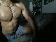 Preview 5 of Hot Horny Muscular Guy Humping The Edge Of Couch Intense Dirty Talk