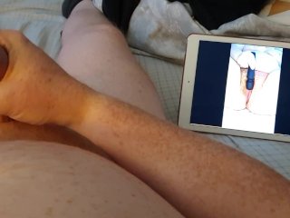 british, handjob, solo male, watching porn