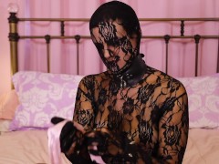 Lace Zentail Suit and Gag Masturbation | Penny Barber Fetish Webcam Show