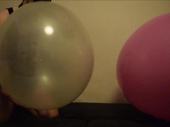 Blowing up a balloon and ride fuck it