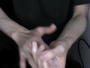Preview 5 of Hand fetish and intense night sounds【ASMR veiny hands】