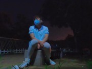 Preview 5 of Roadside masturbation and ejaculation after school