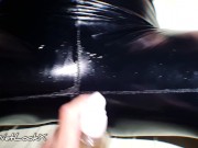 Preview 6 of ShinyWetLookX - I'd Like To See Your Cock Inside Me Daddy Cum On My Leather Leggings POV