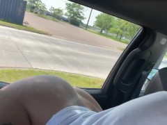 Back seat of my truck playing with my pussy in Home Depot parking lot