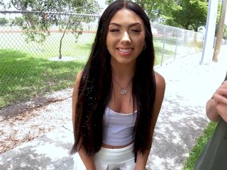 YNGR - Nervous Hottie Bianca Bangs tries out herself in Porn for the first Time