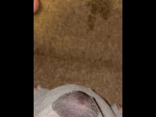 Up close piss in my grey boxers
