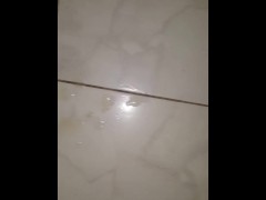 Cumshot on the tile