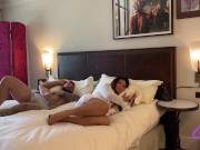 Preview 1 of Asian Step Mom Krystal Davis Gets Creampie when she shares bed with Stepson on Vacation