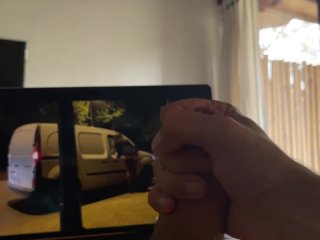 Horny Guy jerks off his thick dick on aFrench Porn. Heavy breathing and Moaning.